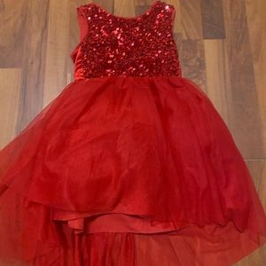 adorable little girls red sequence  dress
